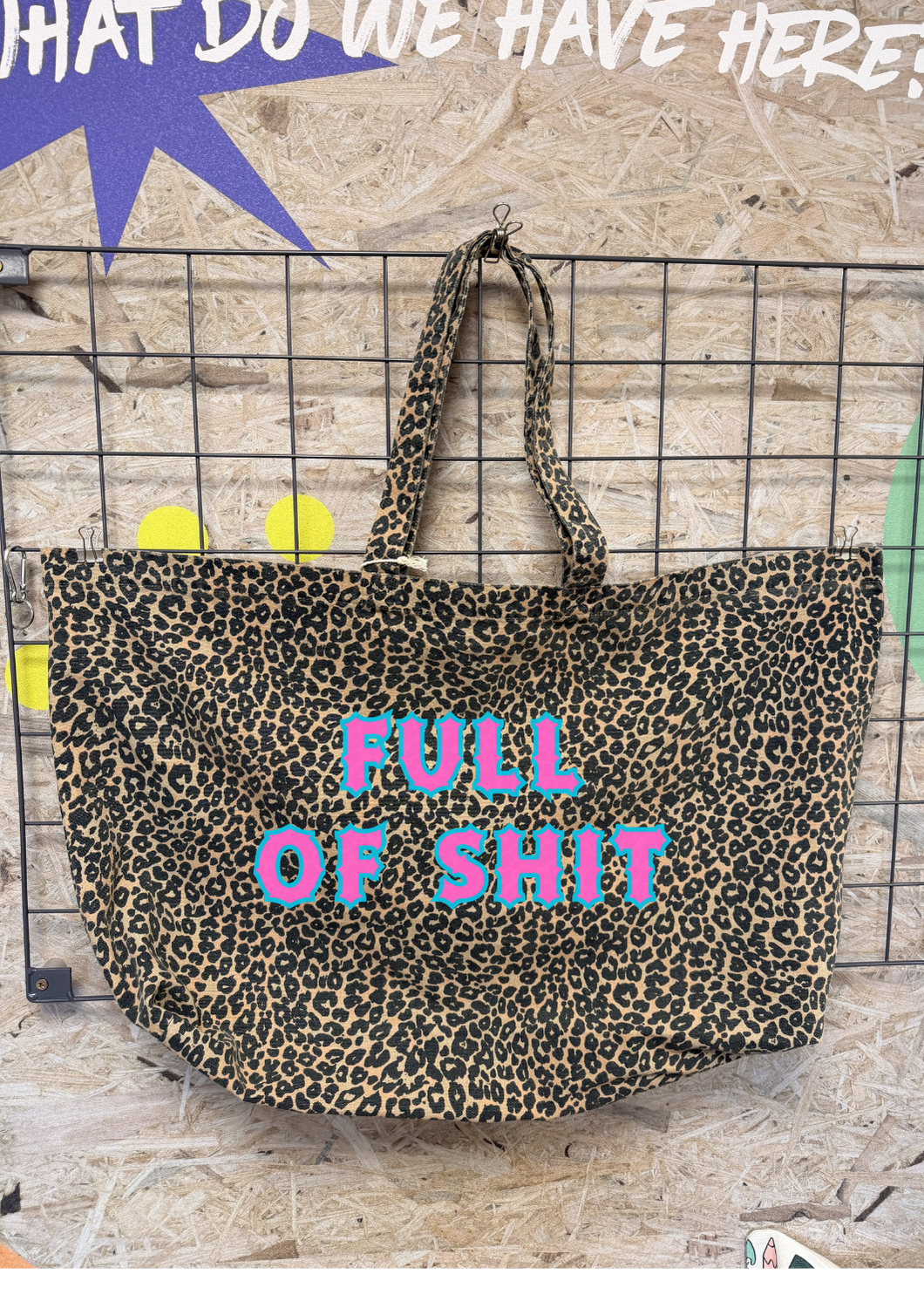 FULL OF SHIT - Oversized Slouchy Leopard Tote