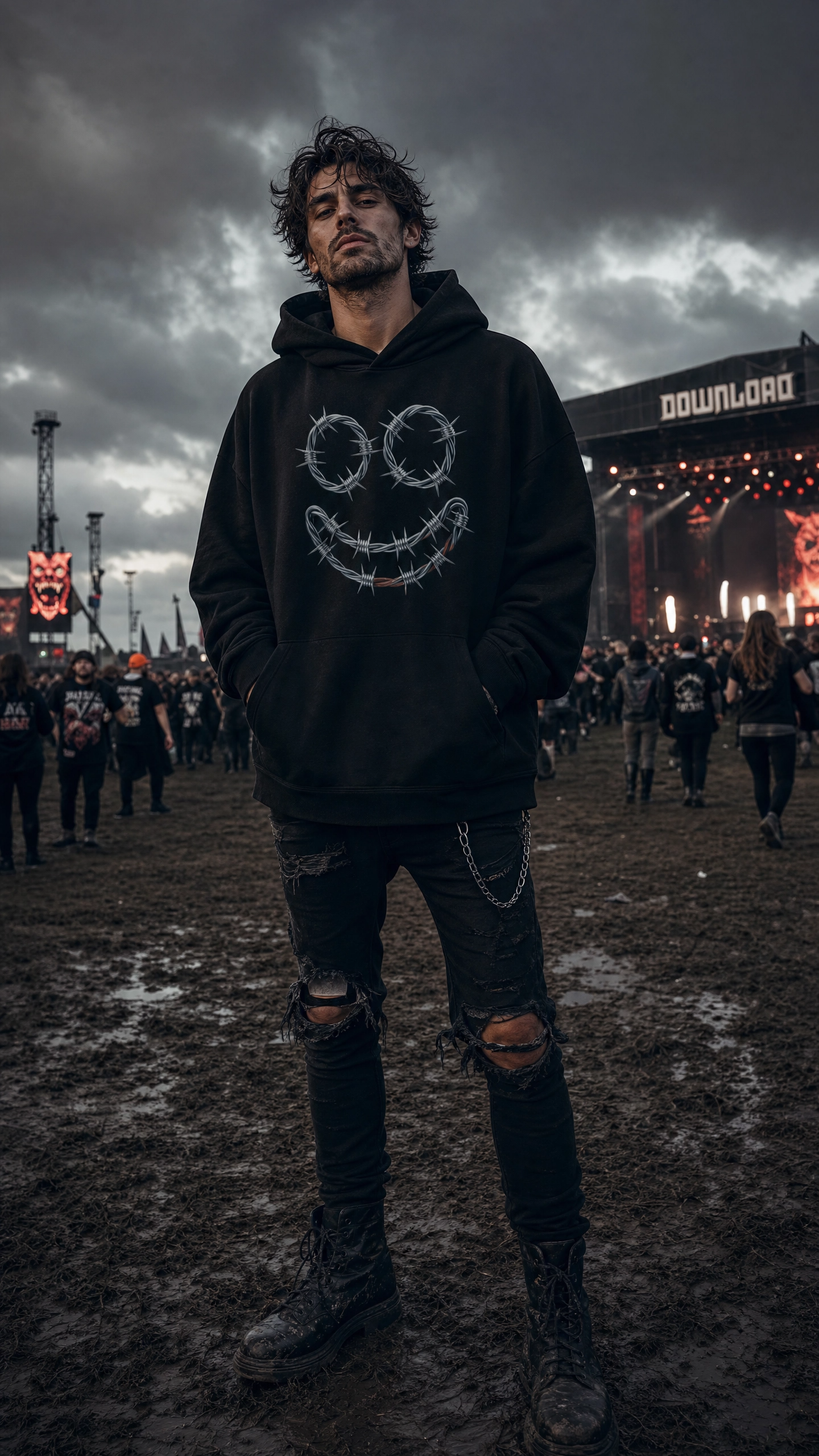 FAKE SMILE Oversized Hoodie — Looks Happy. Isn’t.